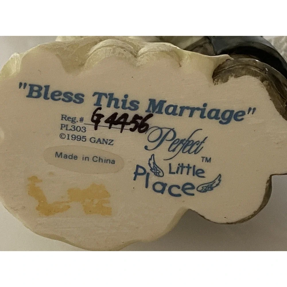 Ganz 95' Wedding Cake Topper Bride & Groom Bless This Marriage Figure G4456‎ Vtg
